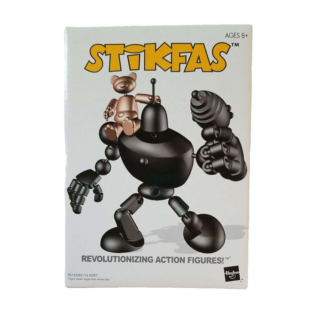 Stikfas MECHANA Segmented Robot w/Teddy Bear Action Figure Hasbro AFK8 NIP 2003